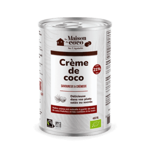 photo Crème de coco bio 21% de matières grasses produit La Maison du coco