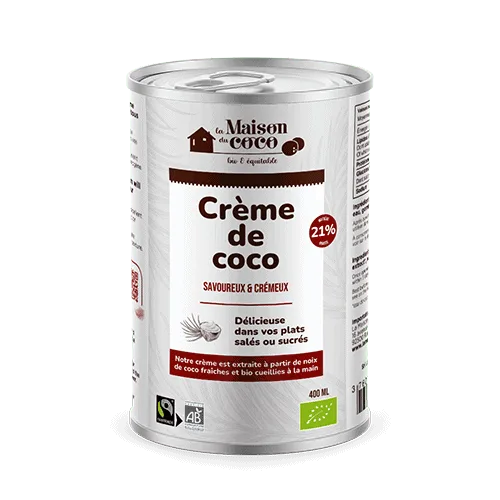 photo Crème de coco bio 21% de matières grasses produit La Maison du coco