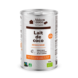 photo Lait de coco bio 15% de matières grasses produit La Maison du coco