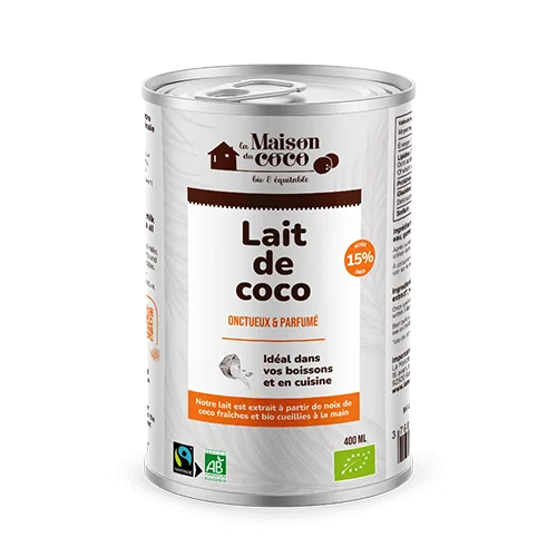 photo Lait de coco bio 15% de matières grasses produit La Maison du coco