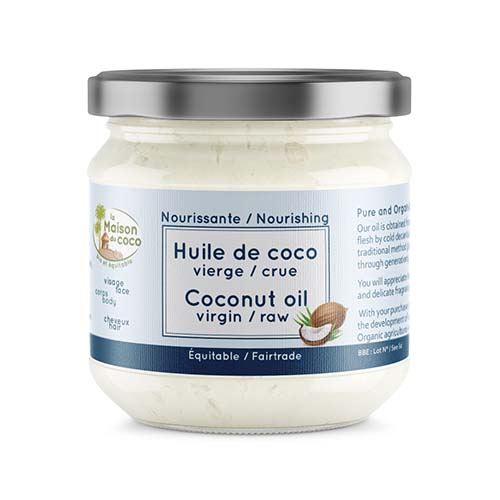 Virgin and raw coconut oil La Maison du coco